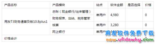 用友T3財務通普及版10.8plus1財務軟件報價單