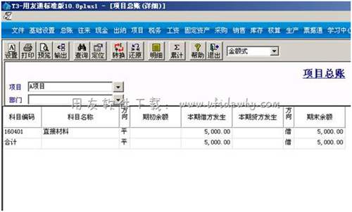 查詢項目總賬圖示 查詢項目總賬圖示