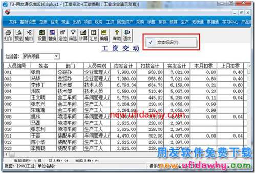 用友T3工資變動(dòng)的菜單欄沒有文字說明？ 用友T3 第2張