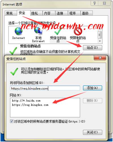 設(shè)置激活網(wǎng)址為信任站點(diǎn)